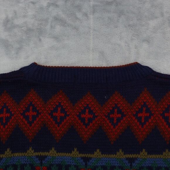 Trend Basics Sweaters Mens L Multicolor Geometric Long Sleeve Crew Neck Pullover - Picture 12 of 16